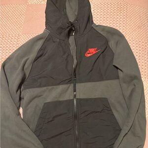 Nike Men's Performance Jacket in Black and Gray with Red Logo